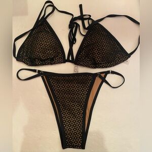 Woman's Bikini Bathing Suit Swimsuit‎ Black Size Medium